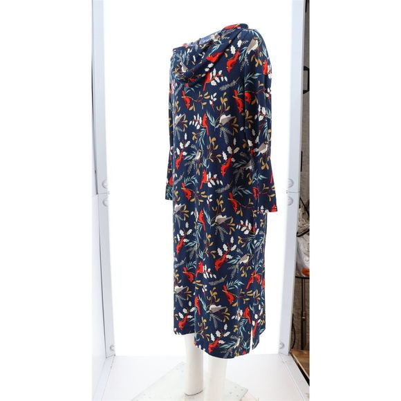 Comfort Code Brushed Knit Long-Slv Hooded Lounger Cardinal Birds 723037P - Picture 6 of 8